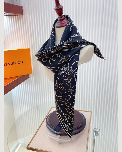 LOUIS VUITTON 아트 패턴 빅사이즈 스퀘어 스카프 클래식 숄 머플러 대표 미리보기