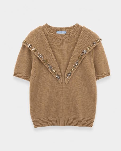 PRADA 단추 없는 반팔 니트 대표 미리보기