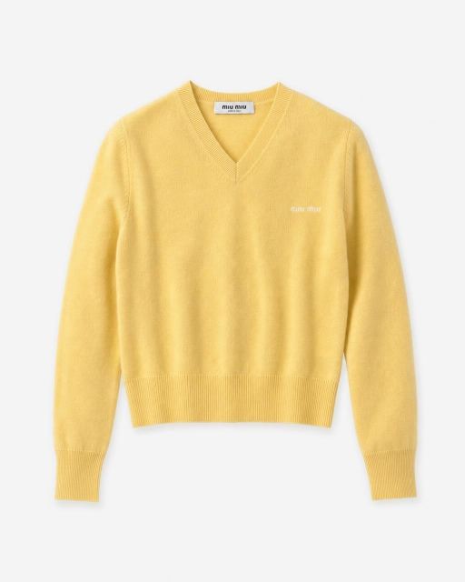 miu miu 마카롱 V넥 크롭 울 니트 대표 미리보기