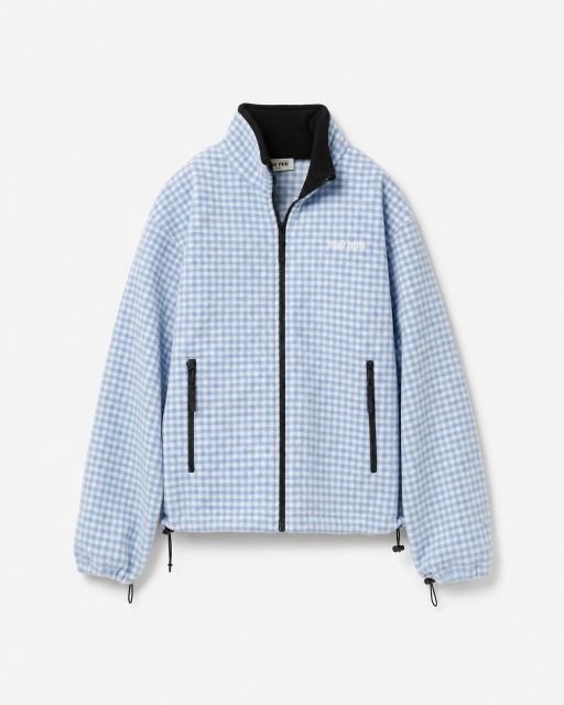 miu miu 블루 체크 플리스 아우터 대표 미리보기