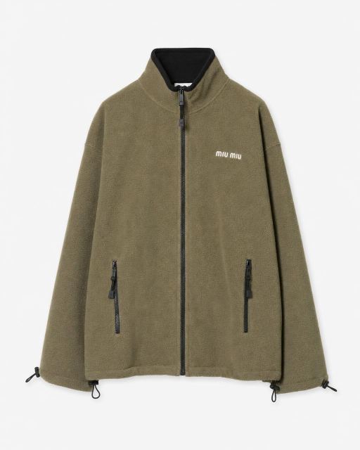 miu miu 카키 플리스 지퍼 아우터 대표 미리보기
