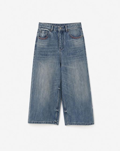 와이드 크롭 데님 팬츠 대표 미리보기